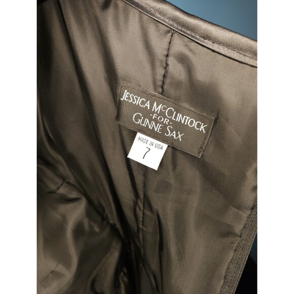 Vintage Jessica Mcclintock Gunne Sax Black Strapless Dress LBD Party SIZE 7 - Picture 3 of 6